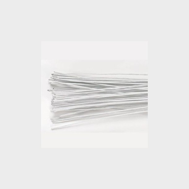 Hvid wire med papir - 35 cm - 50 stk. -  0,45 mm. / 26 Gauge