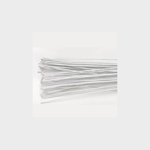 Hvid wire med papir - 35 cm - 50 stk. -  0,30 mm. / 28 Gauge