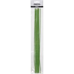 Grn wire med papir - 30 cm - 20 stk. -  0,6 mm.