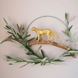 Metalring i sart grn - 25 cm