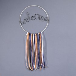 Metalring i hvid - 25 cm